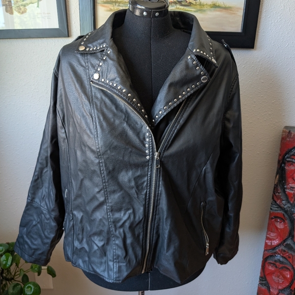 New Look Jackets & Blazers - Studded Pleather Jacket